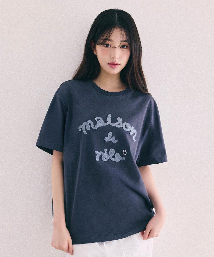 ROLAROLA Maison De Rola Embroidery Loose Fit T-Shirt Charcoal Gray