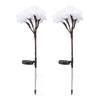 2pcs Camellia Lights Solar Waterproof Outdoor Decorative Fairy Flower Lights for Garden White
