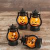 Halloween Pumpkin Lantern with LED Light, Portable Retro Horse Lantern with Funny Pumpkin Faces, Safe Flame-Free Halloween Decoration for Indoor