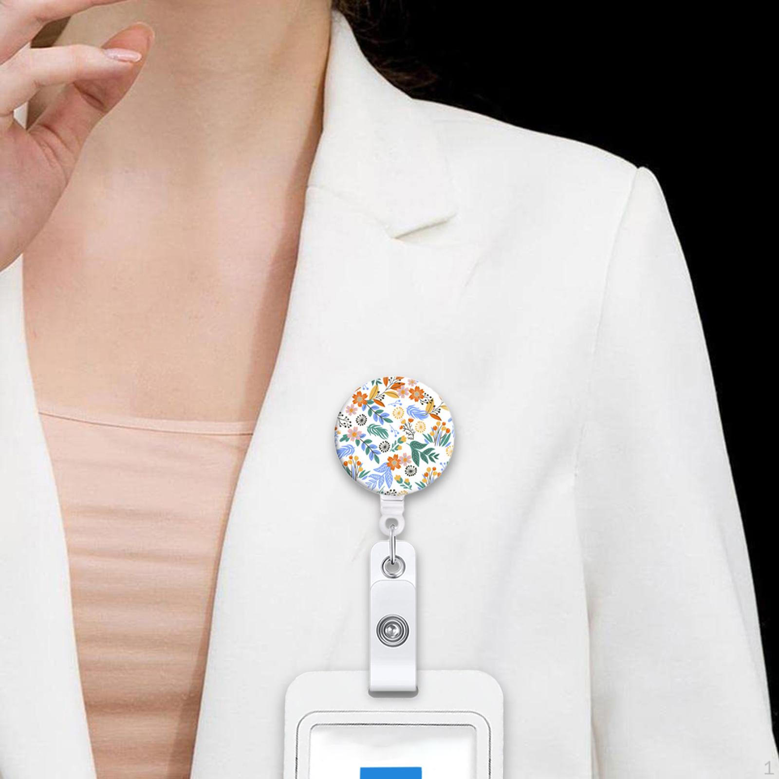 Выдвижной держатель для бейджа для медсестры, катушкодержатель для удостоверения личности, зажим для имени, универсальный милый с поворотным механизмом типа «крокодил» style A