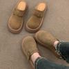 Small thick-soled heightened baotou half slippers frosted spring and autumn new muffin bottom slippers