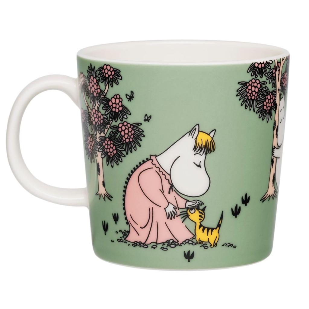 Moomin Arabia Classic Loving Care 280ml Capacity [Official Import] Mug, Green, Approx.