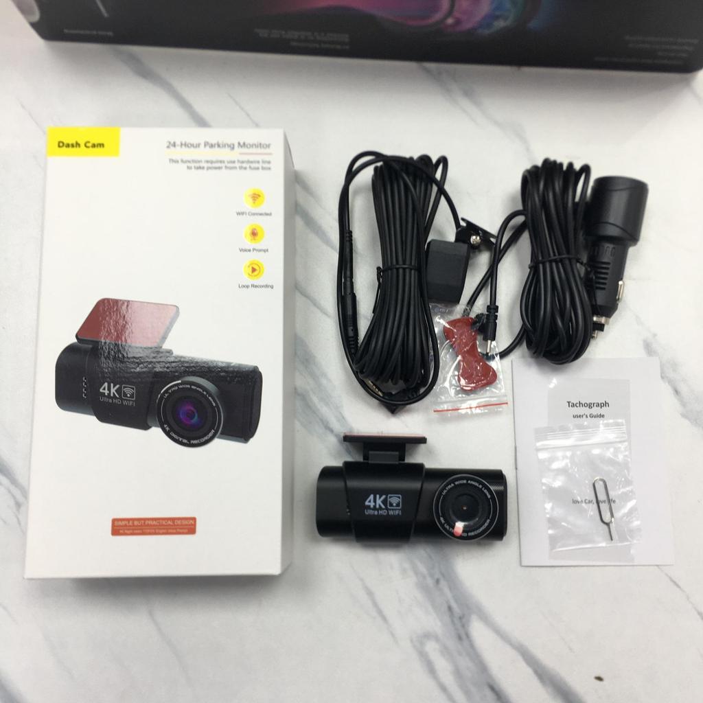 4K Dual Dash Cam with WiFi: Front/Rear HD Recording & Hidden Installation