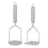 Ergonomic Handle Floral Waved Shape Potato Crusher Nonslip Grip Fruit and Vegetable Press Practical Mashing Tool