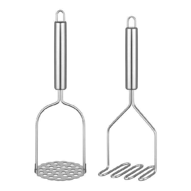 Ergonomic Handle Floral Waved Shape Potato Crusher Nonslip Grip Fruit and Vegetable Press Practical Mashing Tool