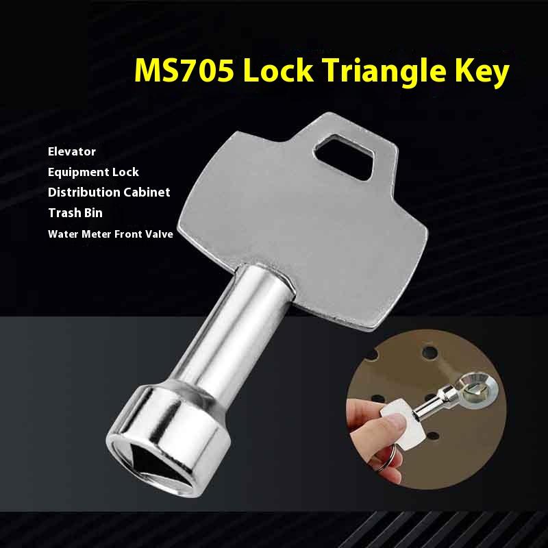 1/2/3/4Pcs Trash Can Key Utility Keys For Garbage Ms705 Cam Lock Triangular Lock Triangle Cabinet Spanner Elevator Door