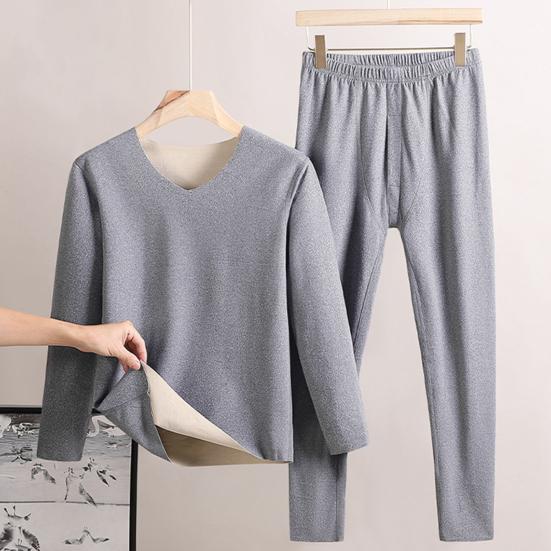 Men's Thermal Underwear Set Long Johns Fleece Lined Base Layer Set Cold Weather Top And Bottom for Winter