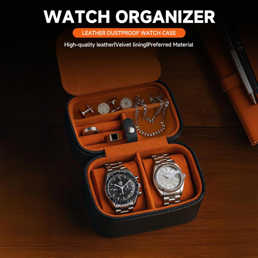 Leather Watch Box Organizer Travel Storage Bag Luxury Retro Cowhide Dermis Package Case for Watch Portable Display