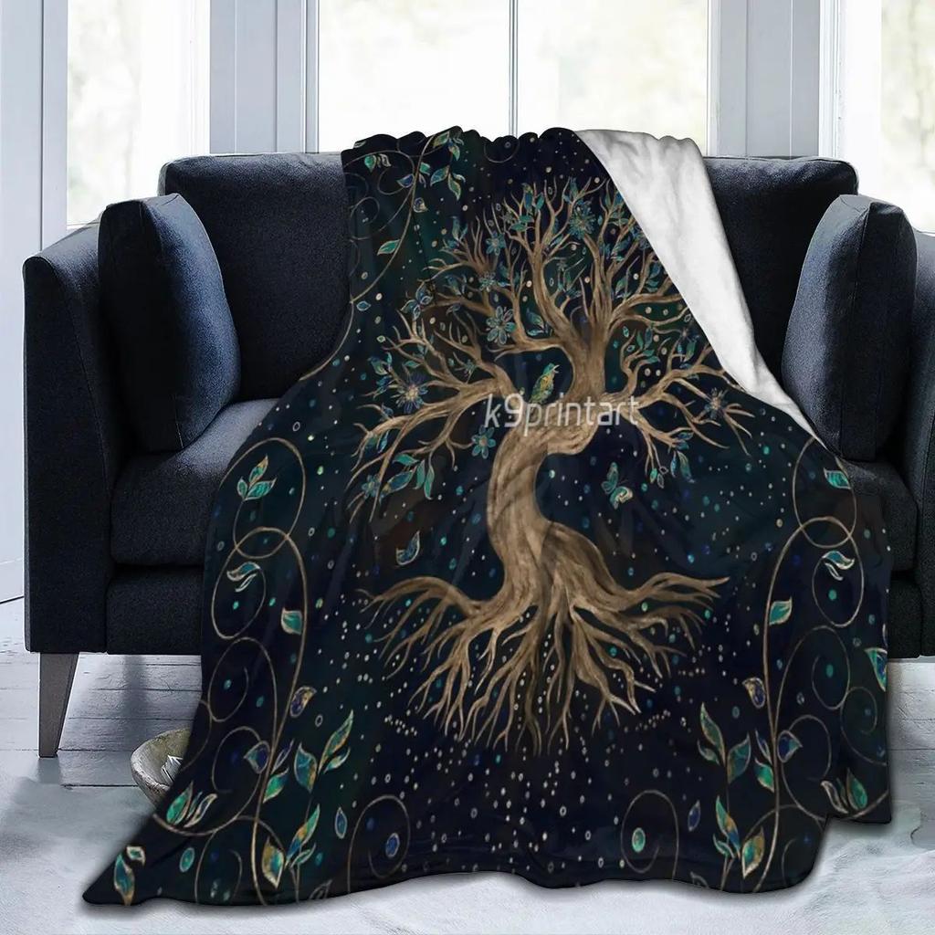 Colorful Tree Of Life Blanket Flannel Blanket Sofa Office Blanket Source