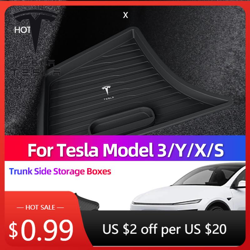 Car Sticker For Tesla Model 3 Y X S Refreshed New Trunk Storage Box Side Storage Box Storage Car Sticker Modification Accessorie
