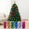 24Pcs 3/5CM Christmas Tree Ornaments Plastic Xmas Tree Baubles Christmas Balls  Holiday Decor