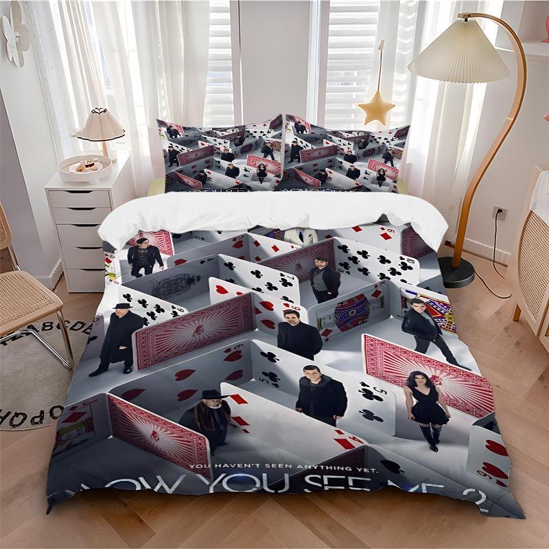 

3pcs Now You See Me Bedding Set, Soft Polyester Duvet Cover and Pillowcases Machine Washable Seasons all suitable & Guest Room Decor204 135x200cm