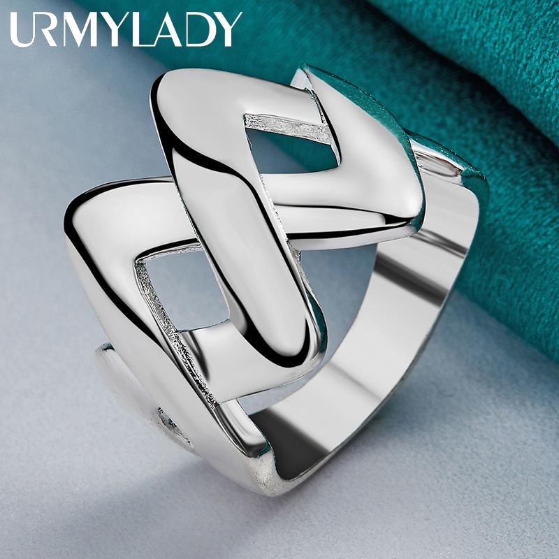 925 Sterling Silver Letter 7-10 # Ring For Women Fashion Charm Jewelry MR040