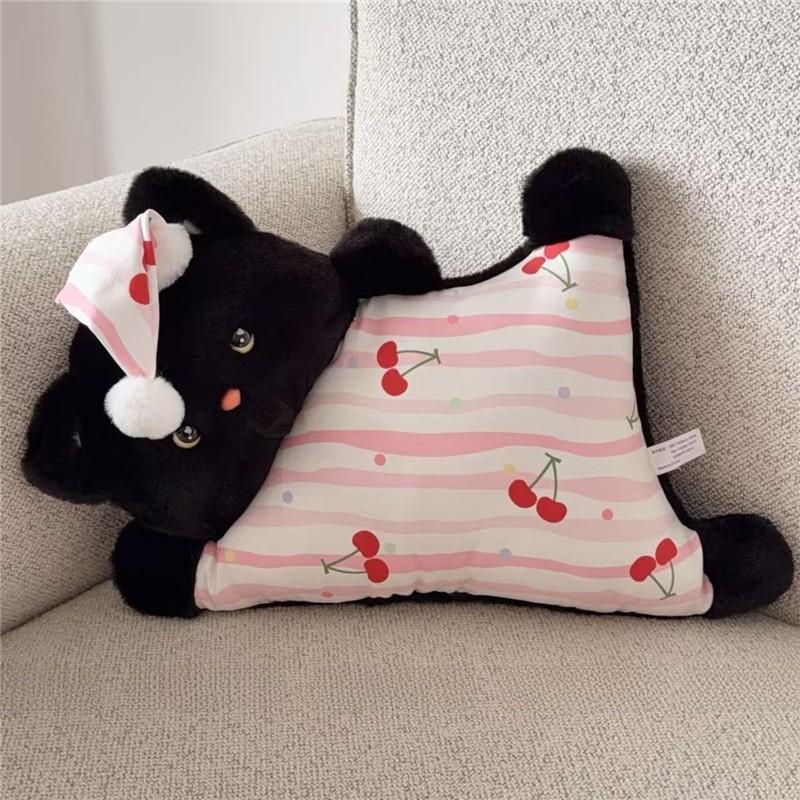 Cartoon Penguin Fox Plush Pillow With Embroidered Animal Design For Home Decor And Relaxation