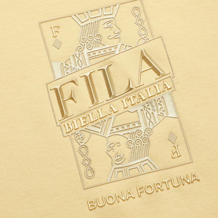 FILA Sports Casual Skin-Friendly Knitted Round Neck Short Sleeve T-Shirt Men Tops Crystal-Yellow F11M218104FYE