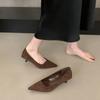 French Pointed Kitten and Black High Heels Women's 2025 New Spring and Autumn Fine Heel Suede Light Mouth Commuter Shoes