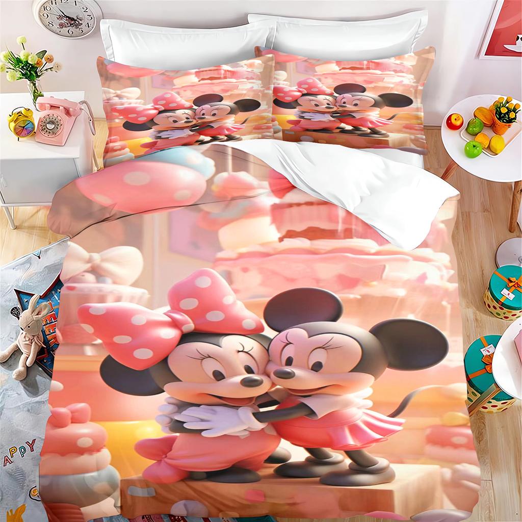 MINISO Mickey Povlak na přikrývku Sada Moderní Potisk Matrace Povlečení Sada Přikrývka Povlečení 3dílná