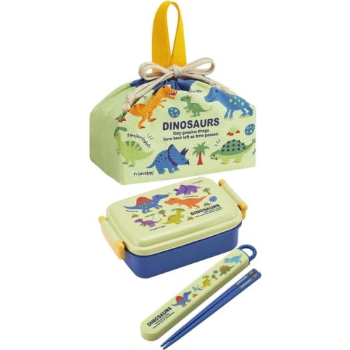 Skater Children's Lunch Box Drawstring Bag Dinosaur Dinosaur Picture Made in Japan KB7-A