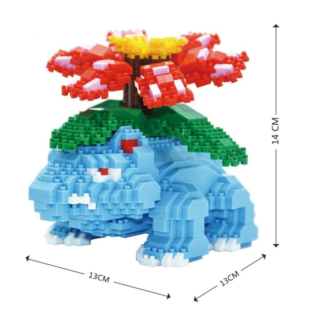 

Cute Cartoon Model Mini Blocks Anime Assembly Bricks Brinquedos Venusaur Firgures Kids Gifts Toys for Children Present Girl