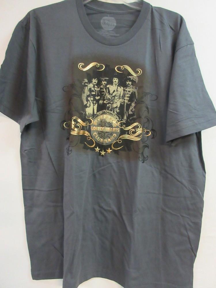 THE BEATLES OFFICIAL MERCH PEPPERS GOLD FOIL BAND CONCERT MUSIC   XL Unisex T-Shirt S