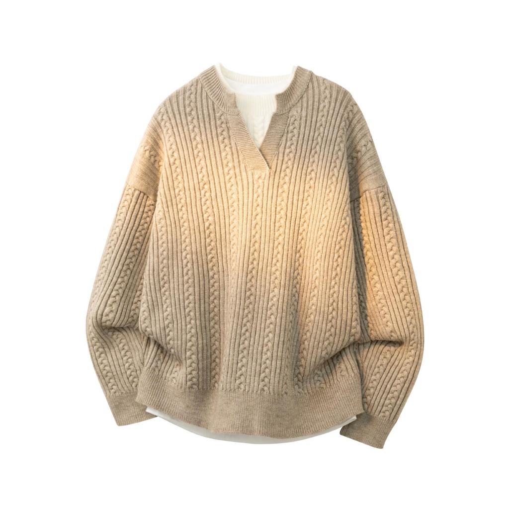 Men's Japanese Style Heavyweight Two-Piece Knit Sweater - Versatile & High Quality