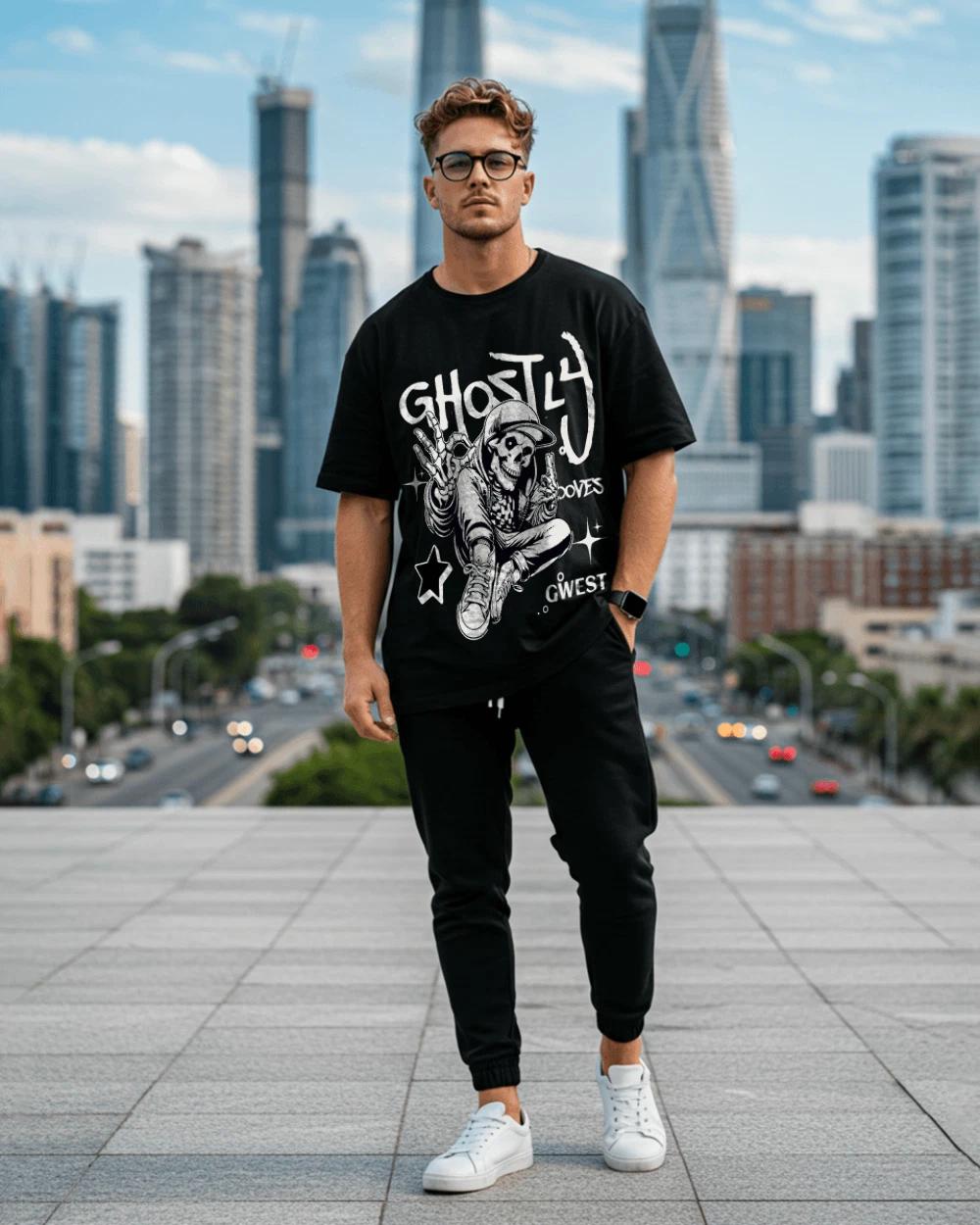 Ghostly Grooves Oversized T-Shirt 3XL