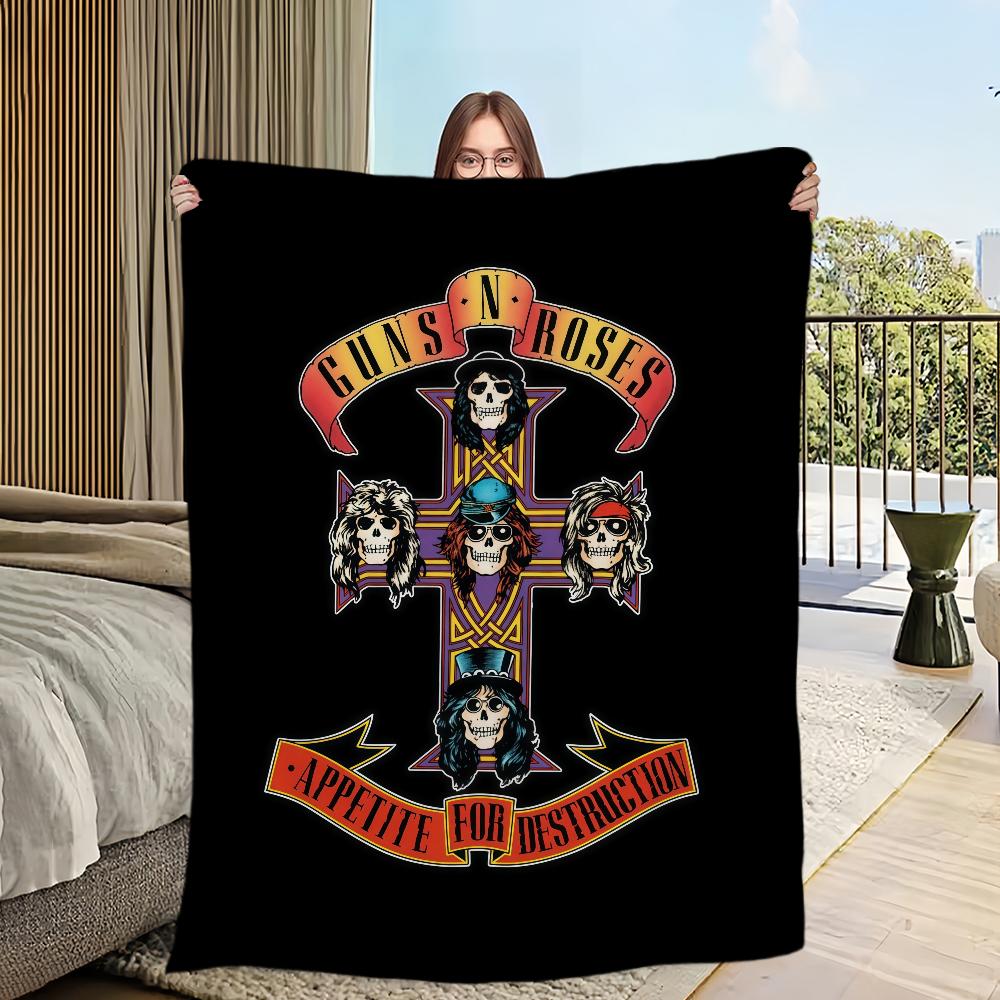 Rock Band G-GUNS N R-ROSES Blanket For Sofa Room Microfiber Bedding Blanket office Travel Gift Home