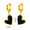 Classic Black Peach Heart Pendant Design Stainless steel Gold Color Earrings 2026 Fashion Jewelry Party Women's Set Accessories