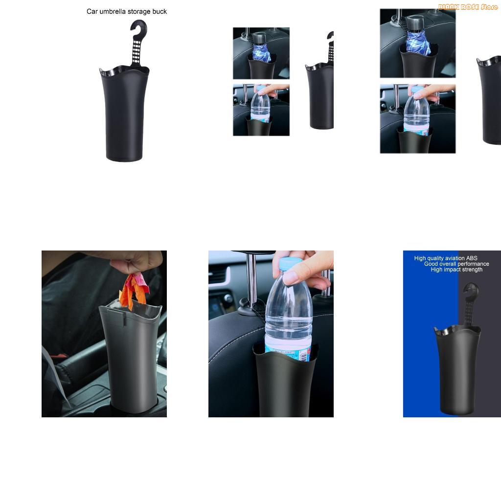 K1AE Waterproof Car Trash Can with Car Headrest Hooks Hanging Garbage Container