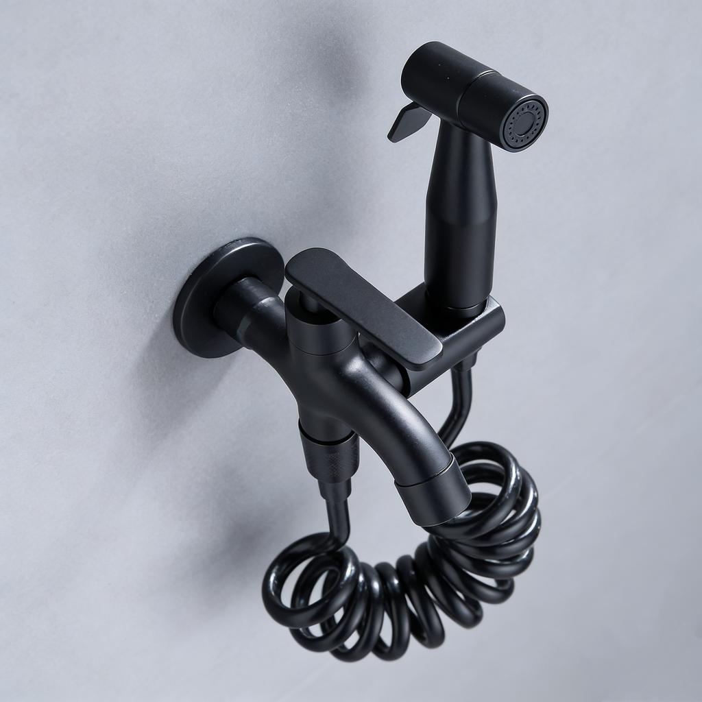 Toilet Bidet Sprayer Shattaf Set with Faucet, High Pressure Boosting Spray Gun for Personal Hygiene & Toilet Cleaning