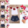 Entzückende Kleinkind Baby Mädchen Blumen Oberteile Jeansshorts Outfits Premium Qualität