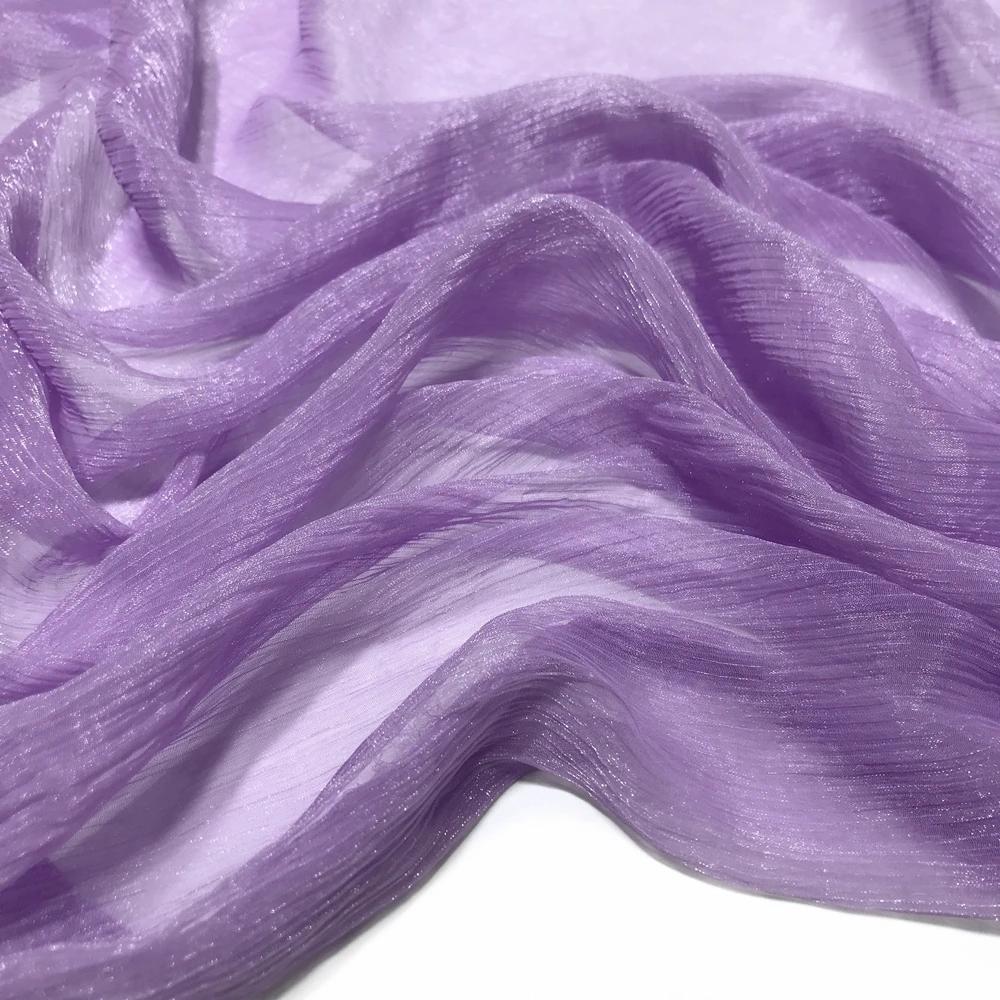 30D Silk Crepe Chiffon Fabric for DIY Hanfu Dress Is A Silver-thread Wrinkled Doll Dress Cos Fabric 100x150cm
