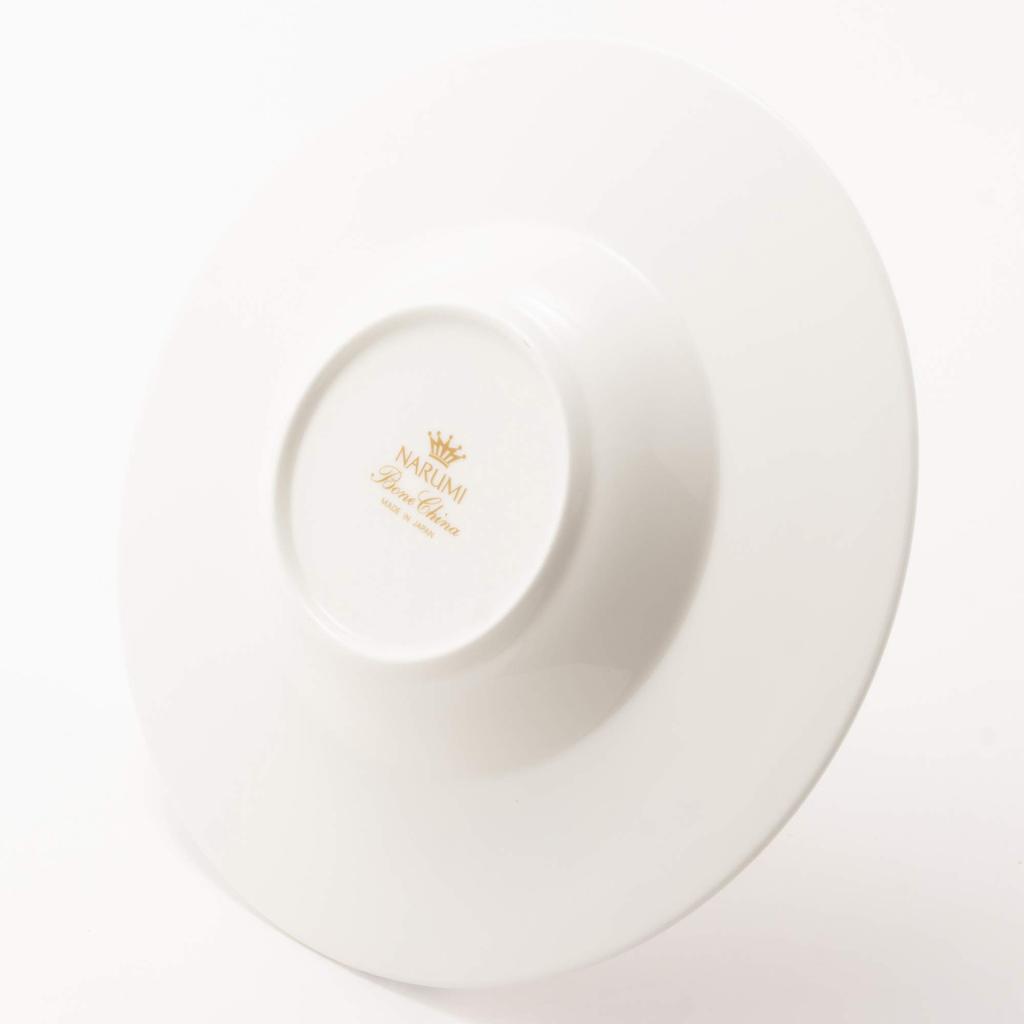 NARUMI Plate, Black Plant Design, 25cm Rim, Soup Plate, Microwave Safe, Made in Japan, 51230-5239