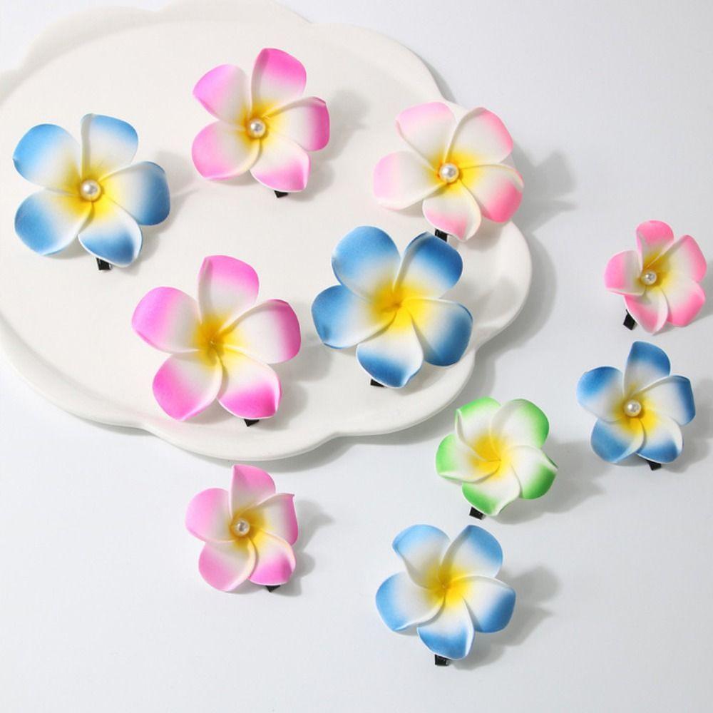 Plastic Gradient Flower Hairpins Mid Size Girls Duckbill Clip Cute Flower Hair Clip  Streetwear