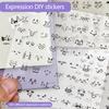 10pcs Cute Expression Scrapbook Sticker Korean Fashion Transparent Emoticon Journaling Sticker DIY Decor Sticker Kid Gift