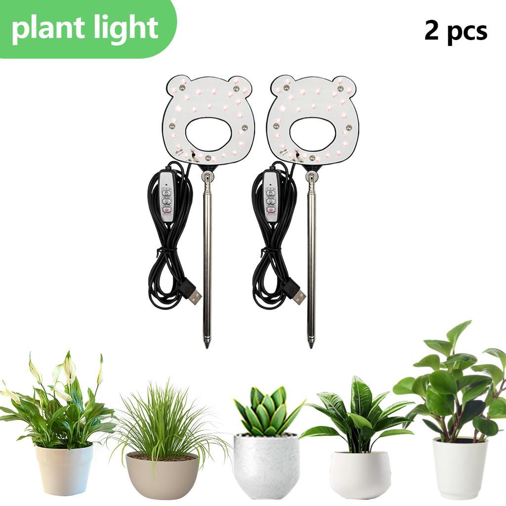 1/2/3/4pcs Full-Spectrum Plant Grow Light with Height Adjustment 2/4/8H Timer USB Powered for Indoor Gardening