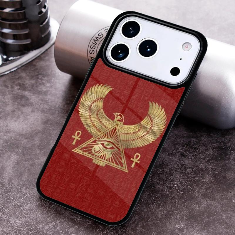 Sacred Eye of Horus Egypt Fresco Phone Case For iPhone 17,16e,15,14,13,12,11,Mini,Pro,MAX soft Silicone Cover