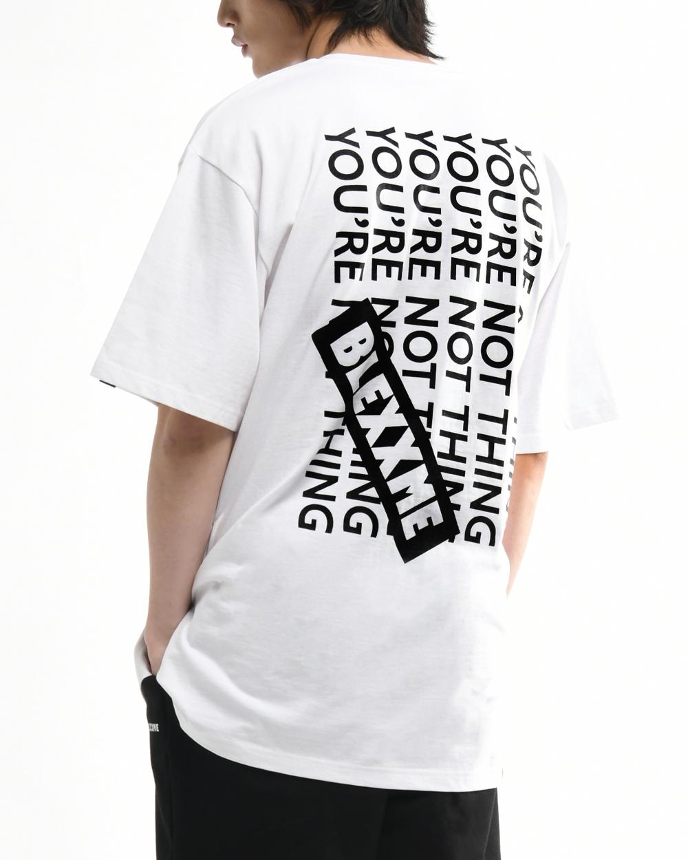 Black Smith You Are Nothing Oversize Fit Slit T-Shirt White