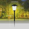 SOLARPATHF2-2 10X Brightness 3000K Outdoor Solar LED Filament Path Light (4 Pack), Black