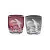 Kagami Crystal Pair of Rock Crane and Red and (Kagami) Glasses, Mt. Fuji, Blue, 270cc, TPS8152-2738AC