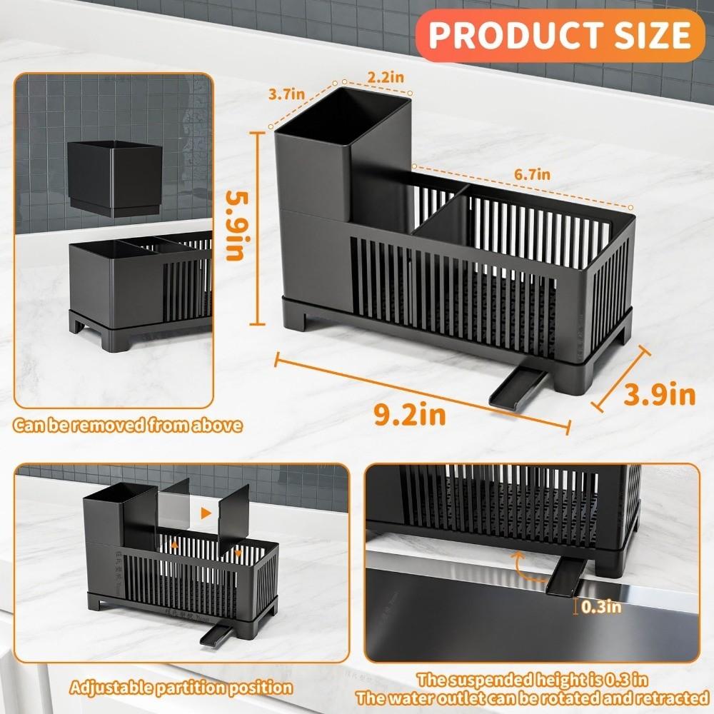 Drying Kitchen Sink Organizer Space Saving Drain Rack Holder Storage Basket Kitchen