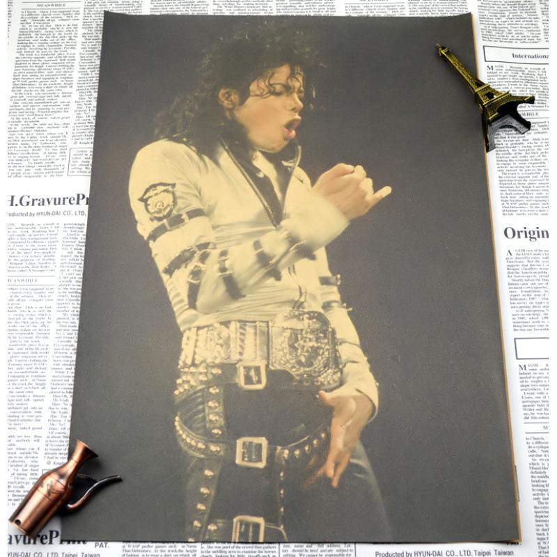 Michael Jackson Retro Classic Kraft Paper Poster for Living Room, Bedroom, or Bar Decor