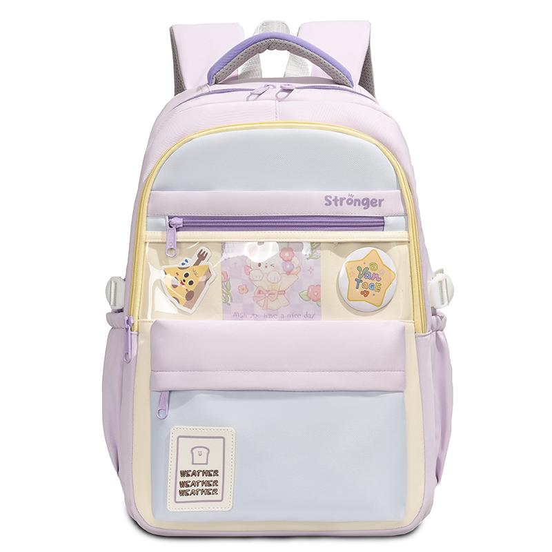 Rucksack mit Kontrastfarbigen Nähten für Mittelschüler, Schultasche, Damen-Leichtrucksack