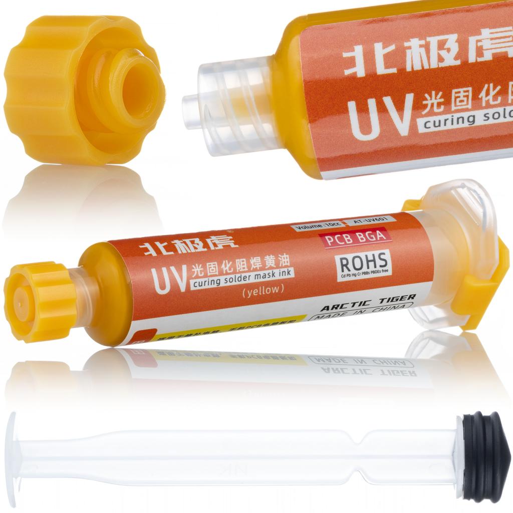 Rosfix Soldermaska Pomarańczowa 10ml z Tłoczkiem – Ochrona Płytek PCB | Szybkie Utwardzanie UV | Nie Przewodzi Prądu