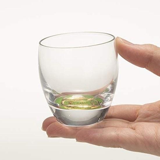 Toyo Sasaki Glass Sake Cold Fujimi Shouchikubai Bamboo Handle 100ml Made Japan Cup Ochoko Sakazuki Mount Fuji