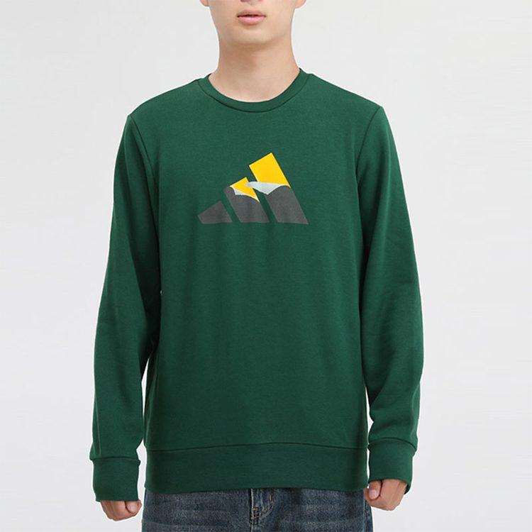 Adidas Sweatshirts Men's Green Crew Neck Moderate Regular GR6958
