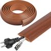 10-Foot Floor Cable Cover for Home Office Hides Extension Cords and Protects Cables with Built-In Storage Cavity Brown Cord Organizer for Living R