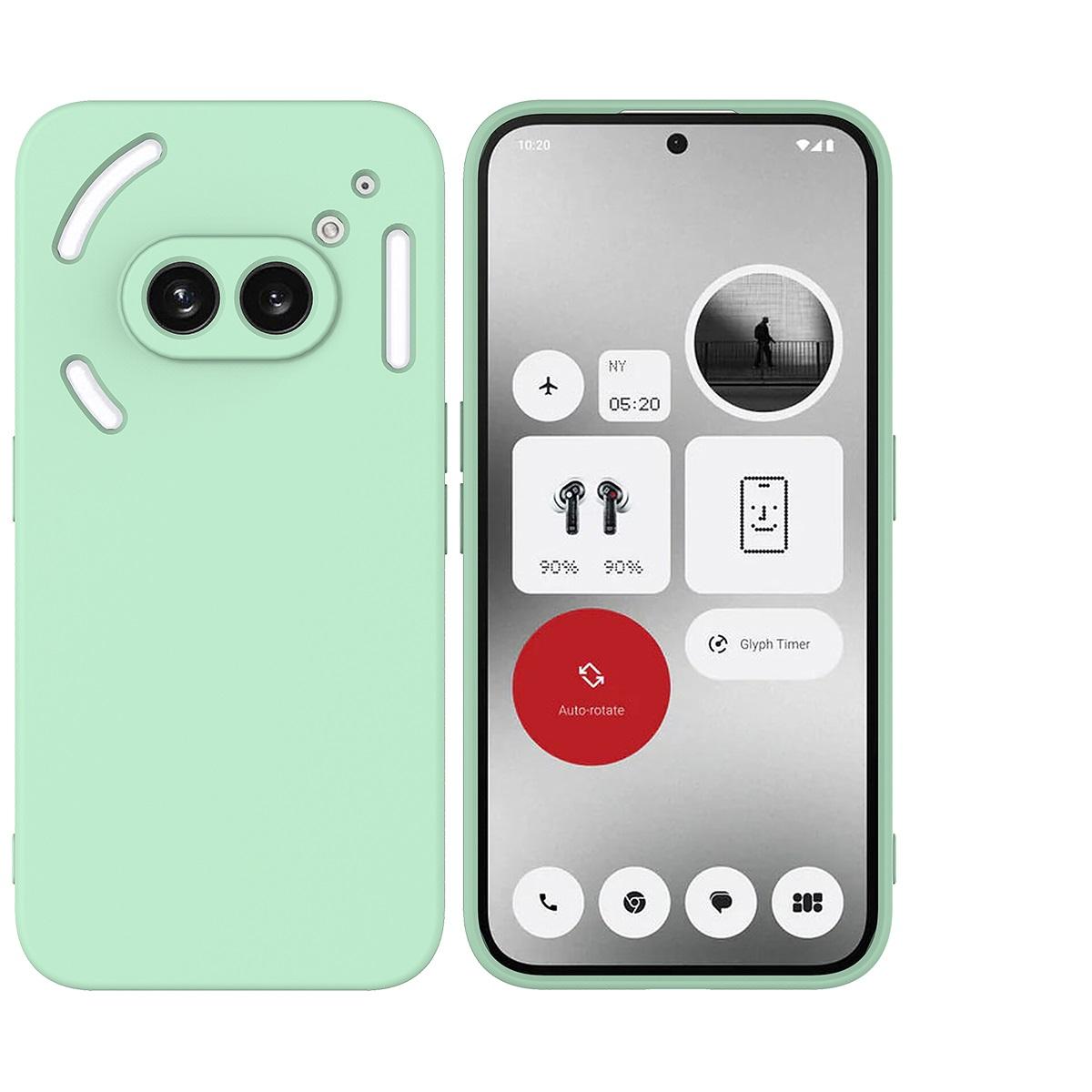 

Чехол For Nothing Phone 2A из натурального жидкого силикона, приятный для кожи, задняя крышка For Nothing Phone 2A, ремешок-бампер Nothing Phone 2A зелёный