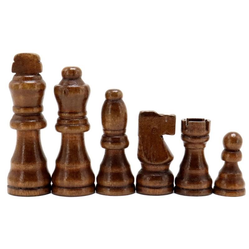 33Wd 32 Pcs Hand Carved Wooden Chess Pieces Portable Tournament Chessmen International Chess Figures For Chess Board Game