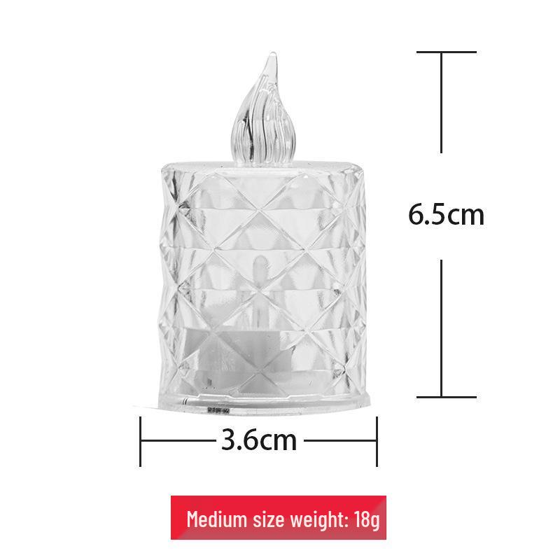 LED Crystal Rhombus Tea Light: Transparent Decorative Candle Lamp for Bar, Birthday, or Atmosphere Lighting